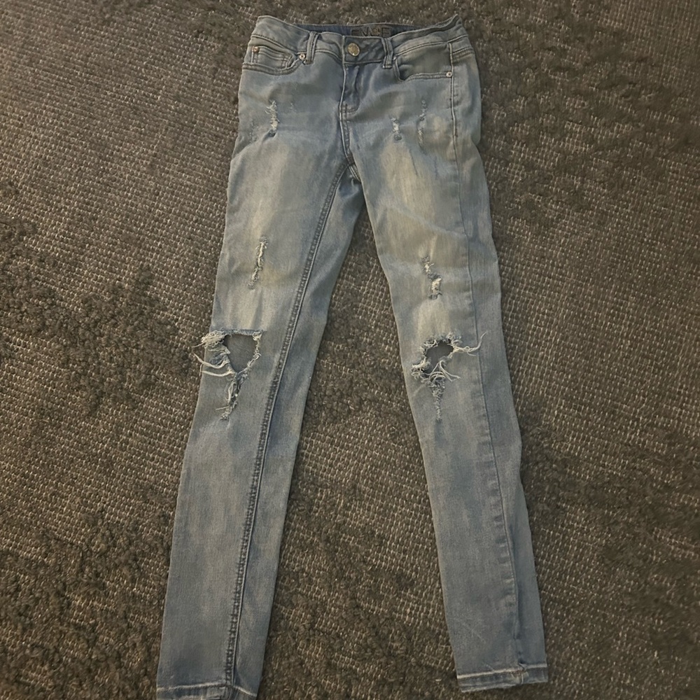 Blue Skinny Distressed Jeans CF